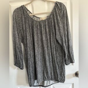 Michael Kors Black and White Chevron Blouse